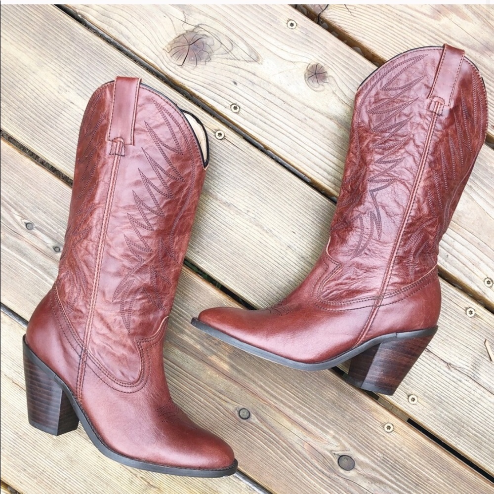 Steve Madden Women’s Leather Cowboy Western Boots